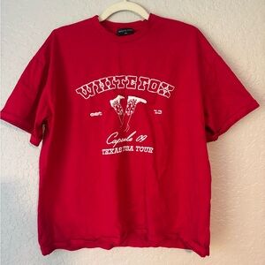 White Fox Red Graphic T-Shirt